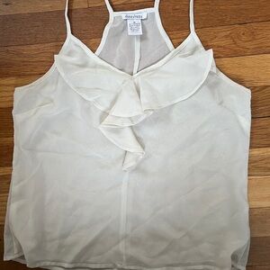 Women's White Ruffle Top